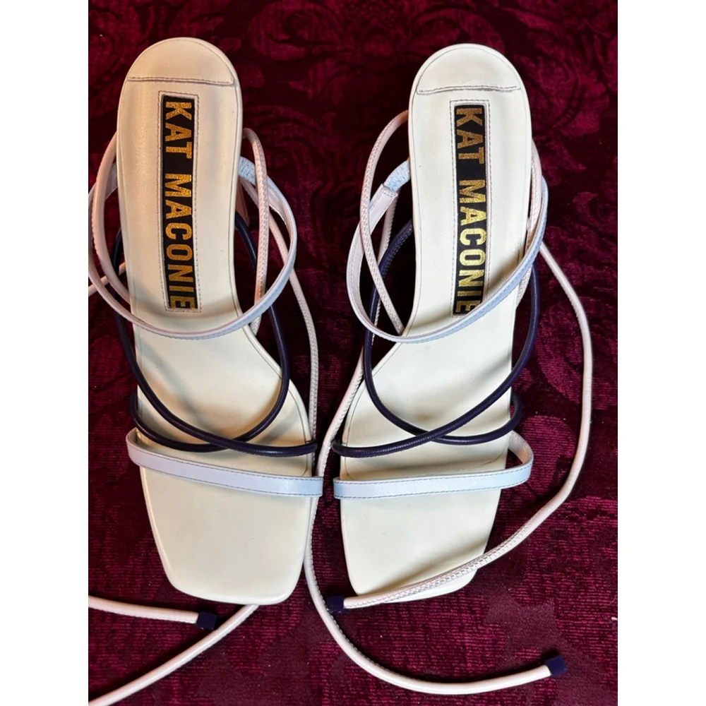 Kat Maconie Heels Size 10 White Pink Blue